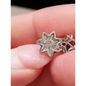 گوشواره نقره زنانه آویز عیار 925 با روکش طلا سفید طرح خاص
