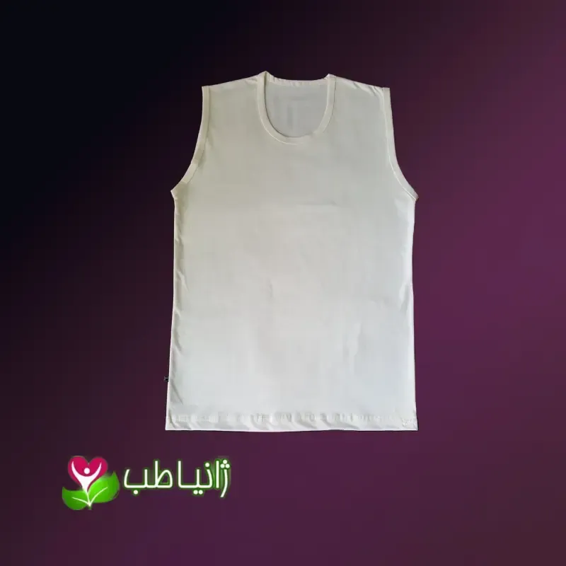 زیرپوش رکابی مردانه ژانیاطب صددرصد نخی الیاف طبیعی رنگ کرم روشن مناسب مردانه و زنانه