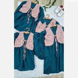 پیراهن و ژیله مخمل کبریتی دخترانه بچگانه