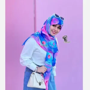 روسری نخ طرح گلکسی قواره بزرگ 140