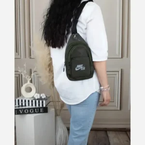 کیف مردانه روزمره پارچه ای طوسی ابعاد 30x17x8 سانتیمتر