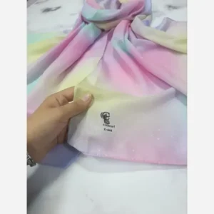 شال نخ کاستوم طرح نورا رویای پاستلی 70×200 سانتی متر