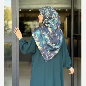 روسری نخ کاستوم طرح شهلا سه بعدی رنگ کله غازی کرم