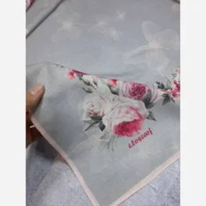 روسری نخ کاستوم مجلسی طرح مشکات پروانه گل رز قواره بزرگ 140 سانتیمتر