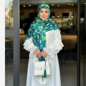 روسری نخ کاستوم طرح وندا سایز 140 زنانه چرخ دوز