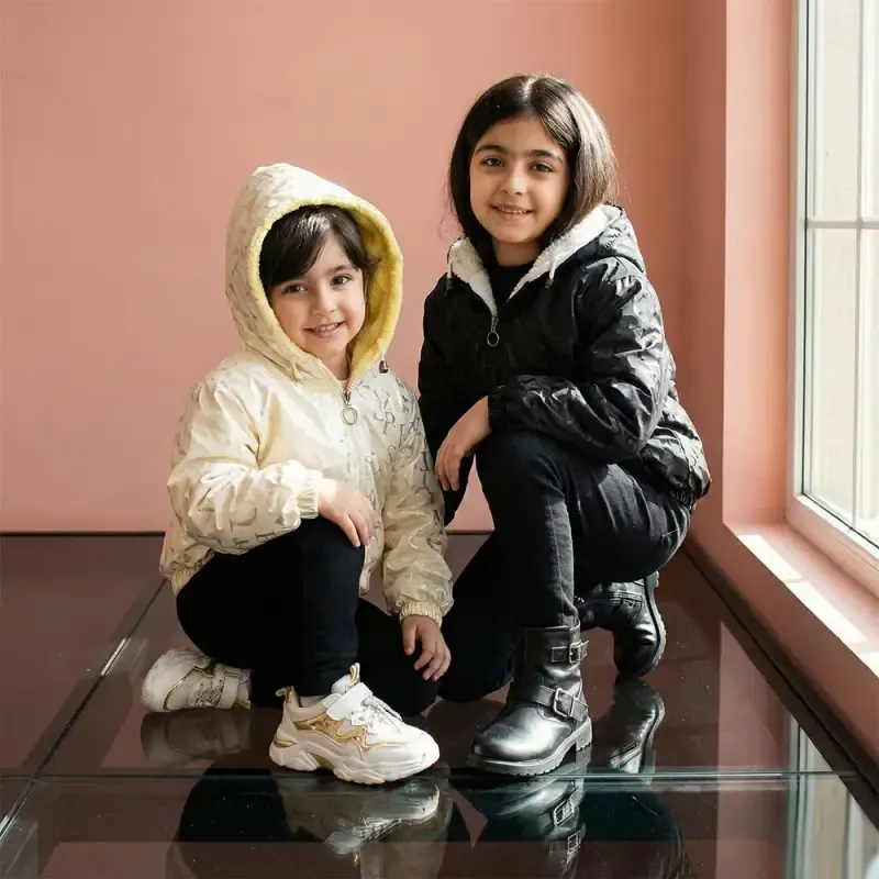 سویشرت سیلیکونی دخترانه داخل خز کلاهدار