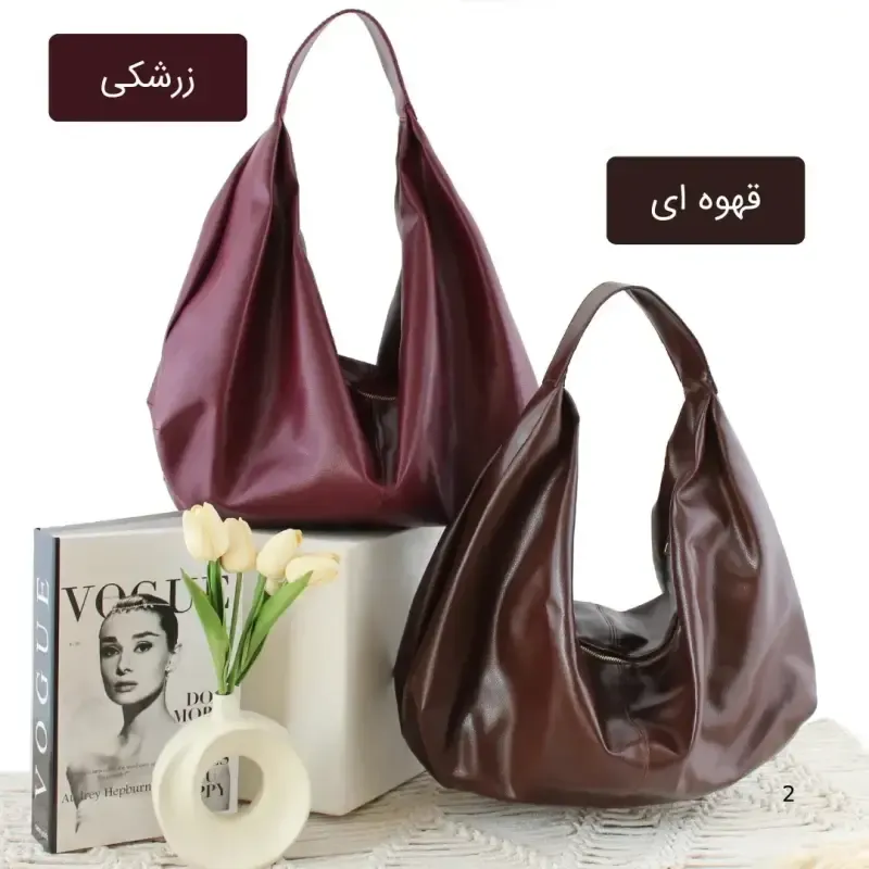 کیف زنانه چرم مصنوعی روزمره و اسپرت ابعاد 45 در 35 سانتیمتر