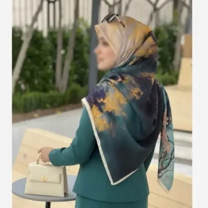 روسری نخ کاستوم سیتو طرح گیتی قواره بزرگ 140×140