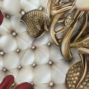 روسری نخی کاستوم طرح شقایق ابعاد 140×140 چرخ دوز