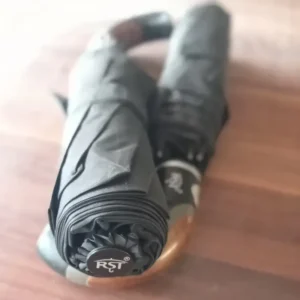 چتر اتوماتیک RST لوکس دسته عصایی پارچه نانو ضد آب فنر تقویت شده مشکی بزرگسالان