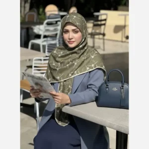 روسری نخ کاستوم قواره دار 140 طرح تارا دور چرخ دوز