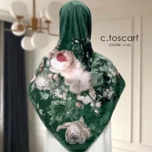 روسری نخ کاستوم طرح صبا قواره بزرگ 140×140 دور دوخت