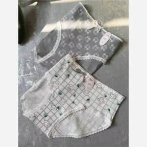 شورت زنانه عروسکی کبریتی نخی طرح خرگوش فیلی سایز ایکس لارج