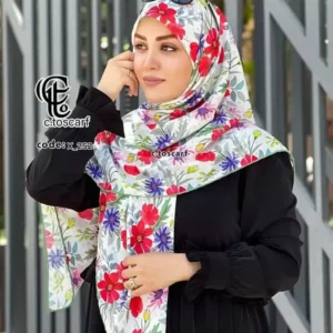 روسری مجلسی طرح گلناز قواره بزرگ 140 سانتیمتر نخ کاستوم سیتو