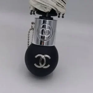 چتر اتوماتیک برند چنل CHANEL ضد باد با پارچه نانو و جعبه کادویی رنگ کرم نخودی