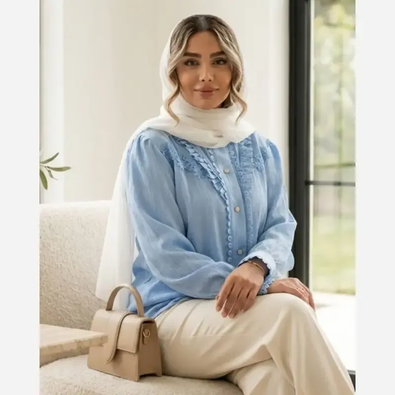 شومیز زنانه مدل حسنا جنس توکی کراش سایز بزرگ