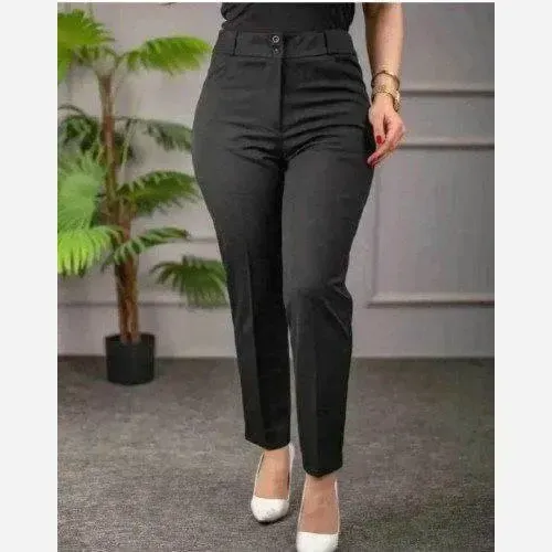 شلوار راسته اداری زنانه مازراتی قد 90 تا 95 درجه یک زیپدار و دکمهخور