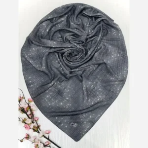 روسری نخ کاستوم طرح نگینی سایز 140 مجلسی و روزمره