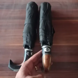 چتر اتوماتیک RST لوکس دسته عصایی پارچه نانو ضد آب فنر تقویت شده مشکی بزرگسالان